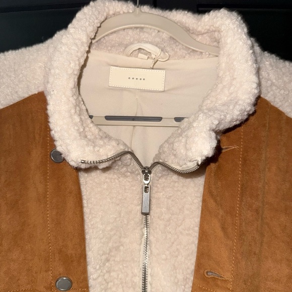 BlankNYC CATCH ME OUTSIDE Faux Suede Sherpa TRUCKER - Picture 2 of 16